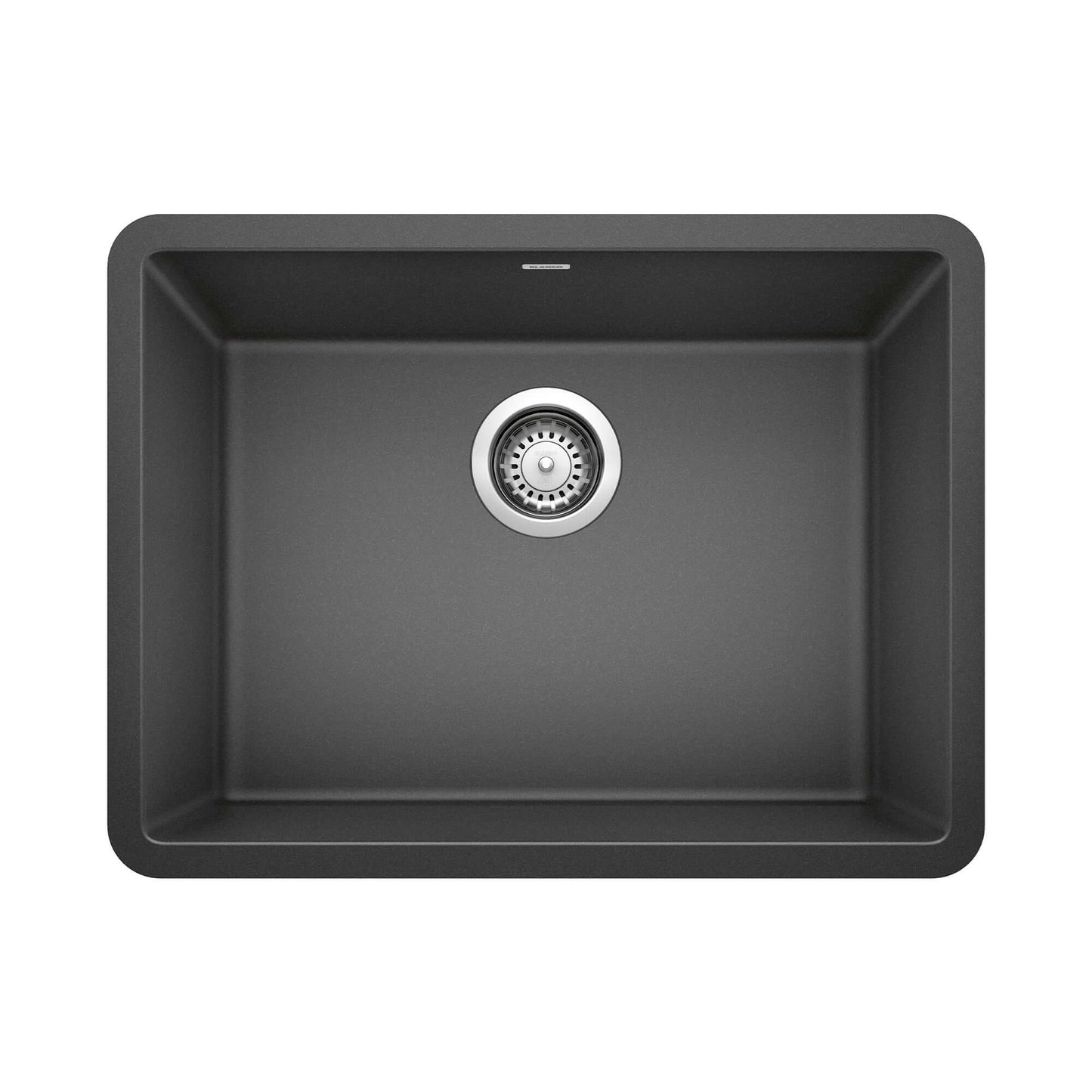 BLANCO PRECIS 24" SILGRANIT Compact Undermount Sink in Anthracite color with a sleek design for small kitchens.