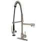 Kingston Brass LS8503DL Concord Single-Handle Deck-Mount Pre-Rinse Kitchen Faucet with Pot Filler, Brushed Brass