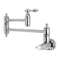 Kingston Brass KS3103TAL Tudor Wall Mount Pot Filler Faucet, Antique Brass with polished chrome finish