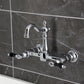 Kingston KS2443PKL Duchess Two-Handle Wall Mount Bridge Kitchen Faucet, Antique Brass