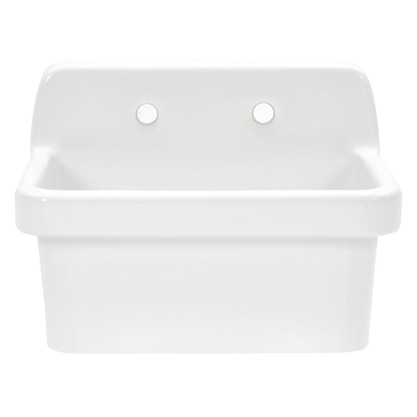 KINGSTON Brass 24" Ceramic Wall Mount Utility Sink - Glossy White