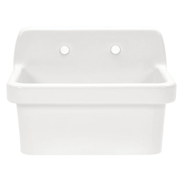 KINGSTON Brass 24 Ceramic Wall Mount Utility Sink - Glossy White