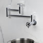 Kingston Brass KS8103RKX Webb Wall Mount Pot Filler Faucet with Knurled Handle, Antique Brass.