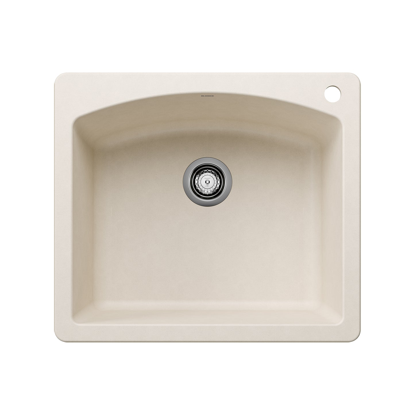 BLANCO Diamond SILGRANIT 25" Single Bowl Dual Mount Kitchen Sink top view, showcasing compact design and durability.