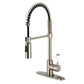 Gourmetier LS8778DPL Paris Single-Handle Deck-Mount Pre-Rinse Kitchen Faucet, Brushed Nickel right side view and elegant design