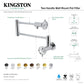 Kingston Brass KS4103RX Belknap Wall Mount Pot Filler Faucet, Antique Brass with dual swing joints and solid brass construction.
