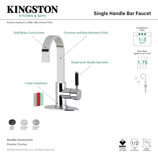 Kingston Brass LS8618DKL Kaiser Single-Handle Bar Faucet