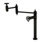 Kingston Brass KS3703RKX Webb Deck Mount Pot Filler Faucet with Knurled Handle, Antique Brass in matte black finish