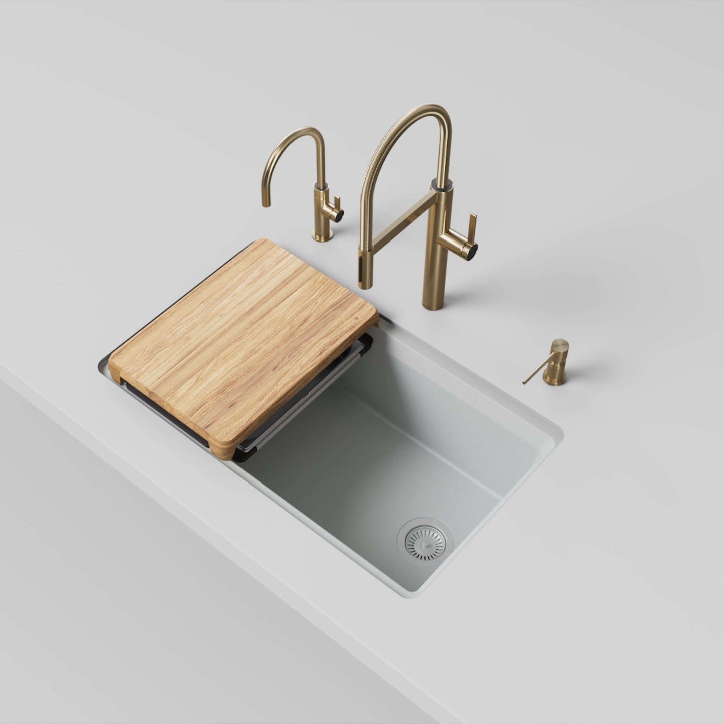 BLANCO Inteos SILGRANIT 33" Single Bowl Reversible Undermount Workstation Kitchen Sink with cutting board