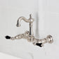 Kingston KS2443PKL Duchess Two-Handle Wall Mount Bridge Kitchen Faucet, Antique Brass with black handles
