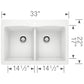 BLANCO Diamond SILGRANIT 33" 50/50 Double Bowl Dual Mount Kitchen Sink