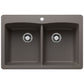 BLANCO Diamond SILGRANIT 33" 50/50 Double Bowl Dual Mount Kitchen Sink