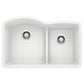 BLANCO Diamond SILGRANIT 32" 60/40 Double Bowl Undermount Kitchen Sink with Low Divide