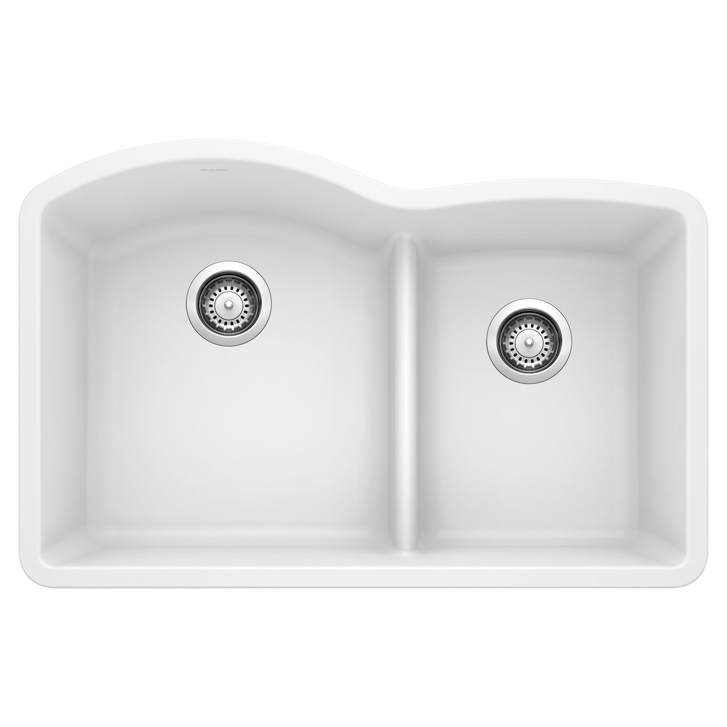 BLANCO Diamond SILGRANIT 32" 60/40 Double Bowl Undermount Kitchen Sink with Low Divide top view