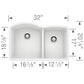 BLANCO Diamond SILGRANIT 32" 60/40 Double Bowl Undermount Kitchen Sink