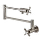 Kingston Brass KS4107ZX Millennium Wall Mount Pot Filler Faucet, Brushed Brass with foldable swing arms