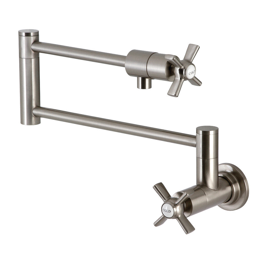 Kingston Brass KS4107ZX Millennium Wall Mount Pot Filler Faucet, Brushed Brass with foldable swing arms