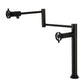 Kingston Brass KS4703RKX Webb Deck Mount Pot Filler Faucet with Knurled Handle, Antique Brass