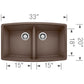 BLANCO Performa SILGRANIT 33" 50/50 Double Bowl Undermount Kitchen Sink