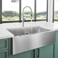 BLANCO Quatrus R15 33" 60/40 Double Bowl Apron-Front Stainless Steel Farmhouse Sink with Low Divide