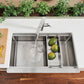 BLANCO Quatrus R15 Ergon 33" Single Bowl Apron-Front Stainless Steel Farmhouse Sink