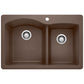 BLANCO Diamond SILGRANIT 33" 60/40 Double Bowl Dual Mount Kitchen Sink