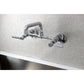 Kingston Brass KS823SB Concord Wall Mount Bridge Kitchen Faucet with chrome finish and modern design.