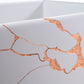 Thompson Kintsugi 30" Gloss White Fireclay Farmhouse Sink with Copper Detailing - KSA-KINT-COPPER - view 4