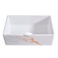 Thompson Kintsugi 30" Gloss White Fireclay Farmhouse Sink with Copper Detailing - KSA-KINT-COPPER - view 2