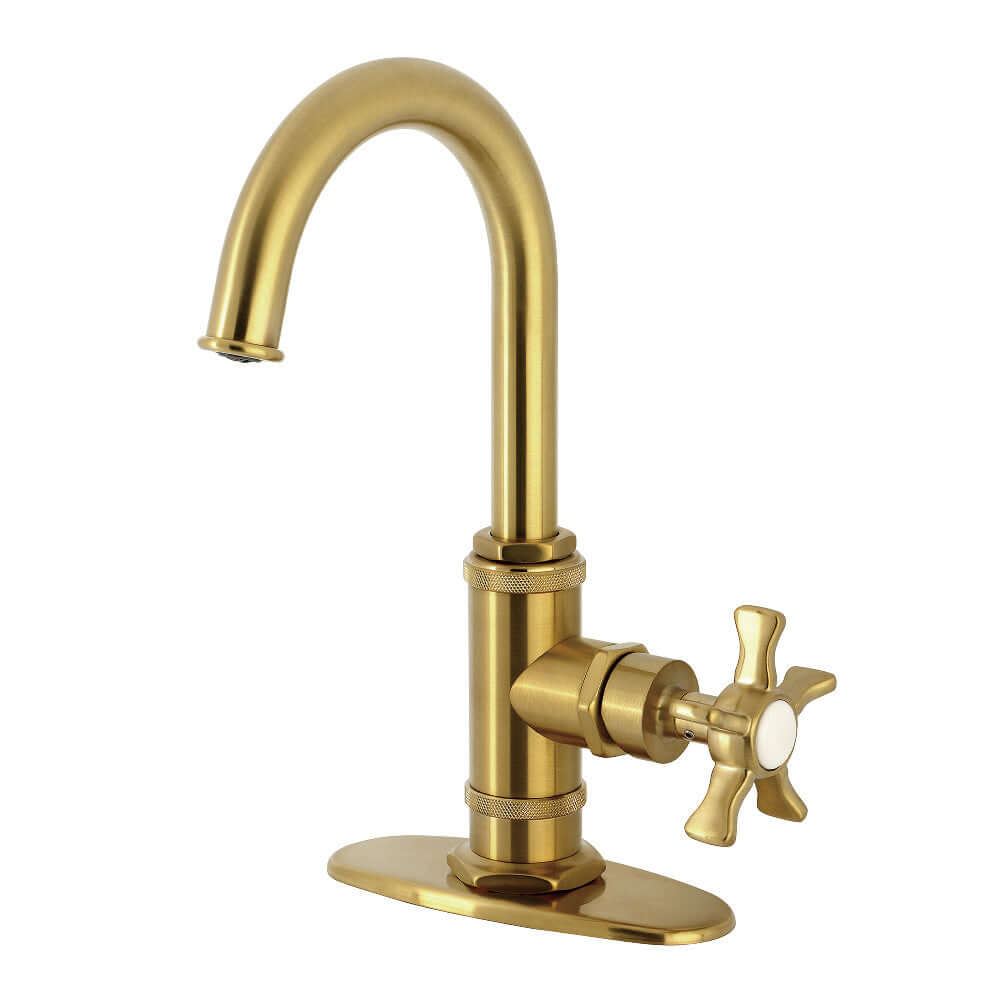 Kingston Brass KSD8503NX Hamilton Single-Handle Bar Faucet, Antique Brass with modern design and durable brass construction.
