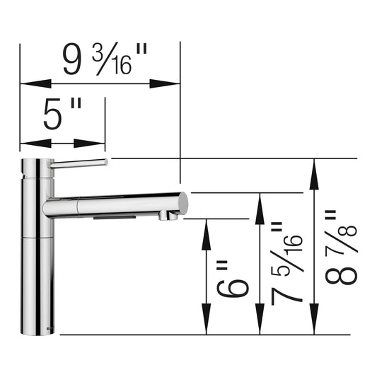 BLANCO Alta II Low Arc Pull-Out Dual-Spray Kitchen Faucet