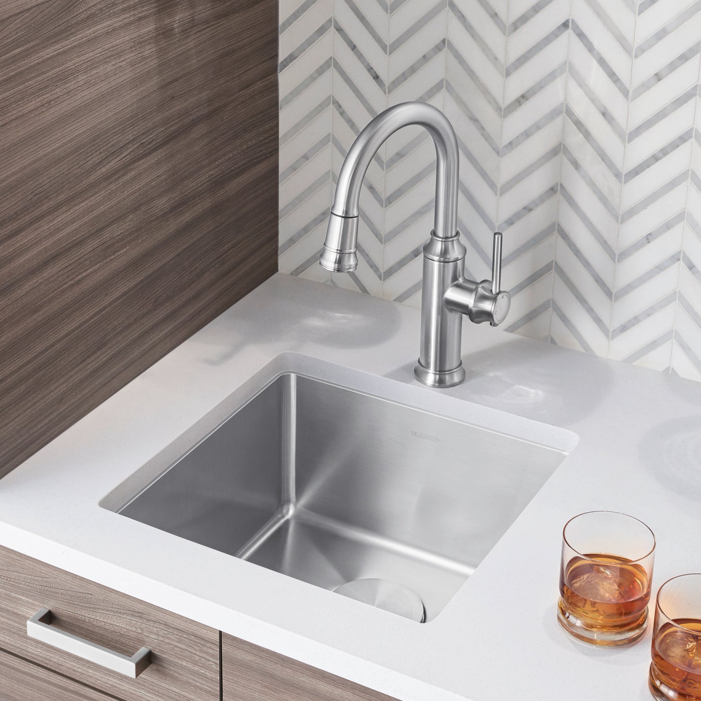BLANCO Quatrus R15 17" Undermount Stainless Steel Bar Sink