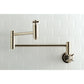 Kingston Brass KS8103ZX Millennium Wall Mount Pot Filler Faucet, Antique Brass with extendable swing arms