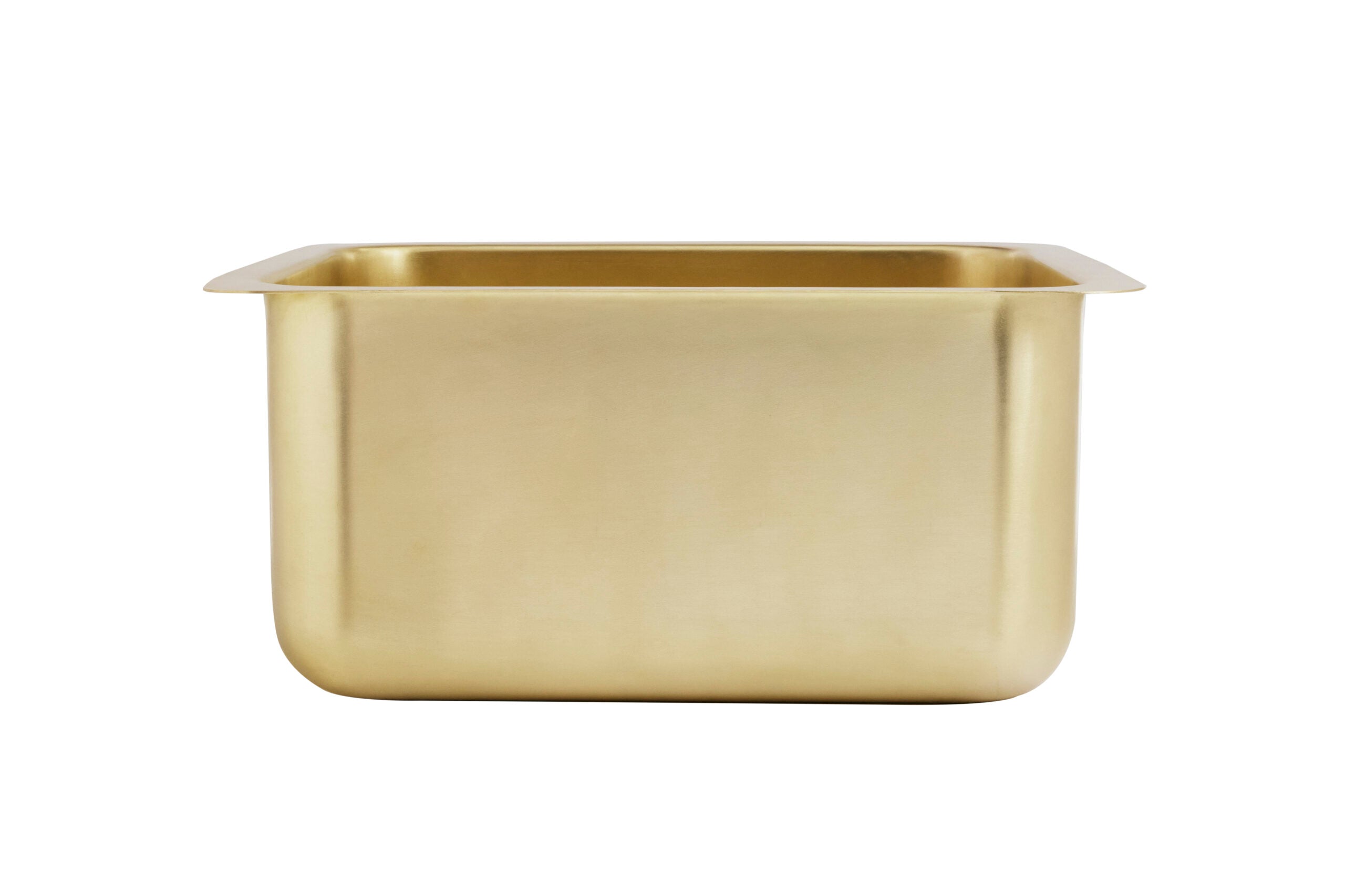 Thompson Rivera smooth semi-satin brass bar and prep sink KPU-1715SSB, front view