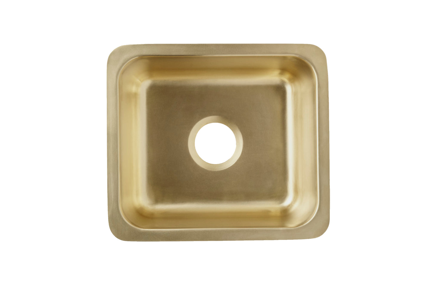 Thompson Rivera smooth semi-satin brass bar and prep sink KPU-1715SSB, top view