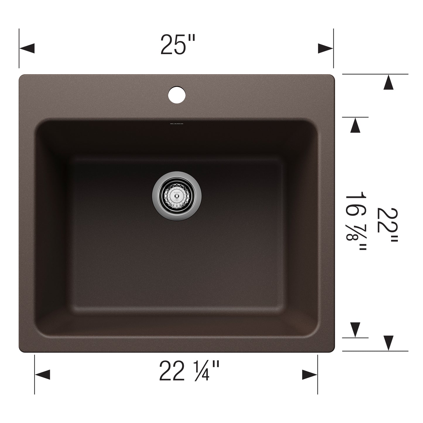 BLANCO Liven SILGRANIT 25" Single Bowl Dual Mount Laundry Sink