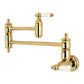 Kingston Brass KS3103PL Restoration Wall Mount Pot Filler Faucet, Antique Brass with classic design and swing arms