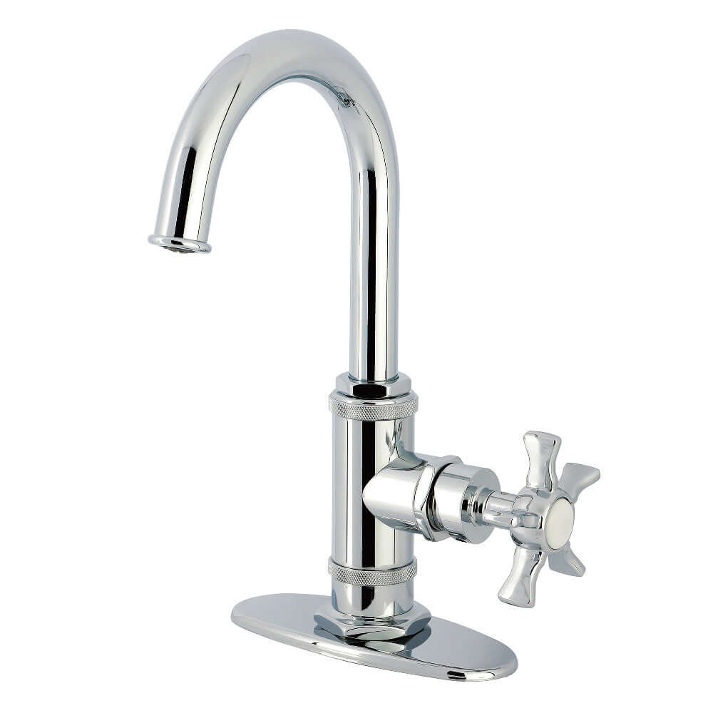 Kingston Brass KSD8503NX Hamilton Single-Handle Bar Faucet, Antique Brass with chrome finish