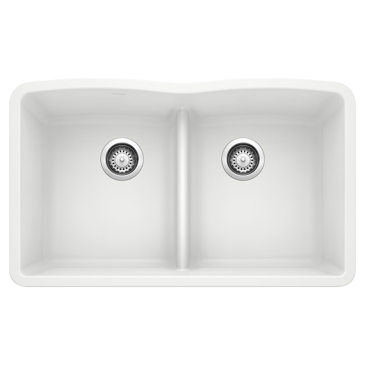 BLANCO Diamond SILGRANIT 32" 50/50 Double Bowl Undermount Kitchen Sink with Low Divide view from above