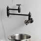 Kingston Brass KS3103RKZ Wendell Wall Mount Pot Filler Faucet with Knurled Handle, Antique Brass
