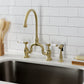 Kingston KS7793BPLBS Bel-Air Bridge Kitchen Faucet with Brass Sprayer, Antique Brass