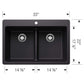 BLANCO Liven SILGRANIT 33" 50/50 Double Bowl Dual Mount Kitchen Sink with Low Divide