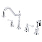 Kingston Brass KB1793BLBS Heritage Double-Handle Widespread Kitchen Faucet with Brass Sprayer, Antique Brass components