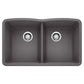 BLANCO Diamond SILGRANIT 32" 50/50 Double Bowl Undermount Kitchen Sink