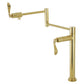 Kingston Brass KS4700DFL NuWave Deck Mount Pot Filler Faucet, Matte Black in polished brass finish.