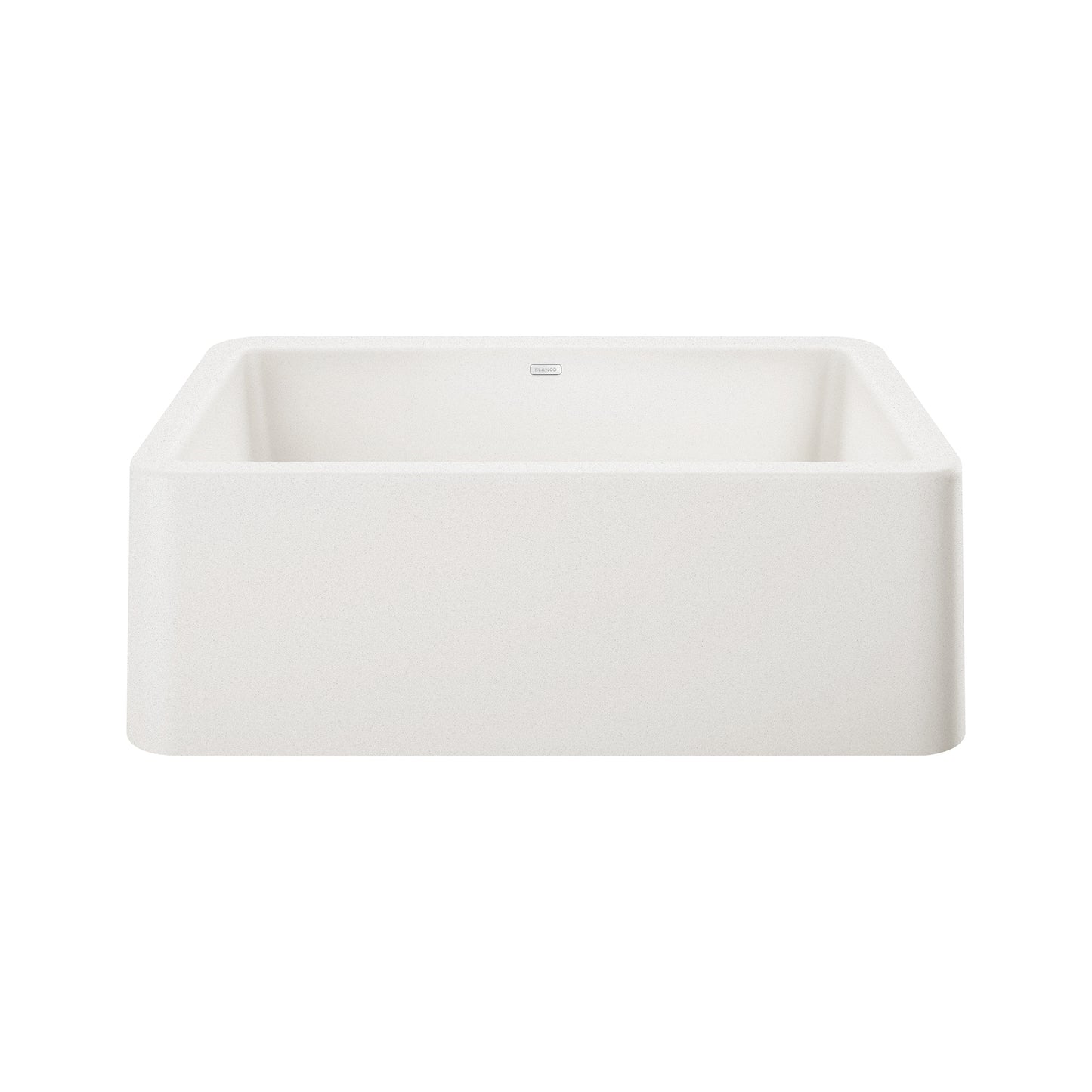 BLANCO Ikon SILGRANIT 30" Single Bowl Apron-Front Farmhouse Sink, white, mid-size design for kitchen elegance.