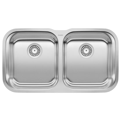 BLANCO Stellar 33" 50/50 Double Bowl Undermount Stainless Steel Kitchen Sink