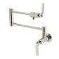 Kingston Brass KS4103KL Whitaker Wall Mount Pot Filler Faucet, Antique Brass in polished nickel finish.