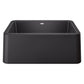 BLANCO Ikon SILGRANIT 27" Single Bowl Apron-Front Farmhouse Sink in sleek black finish