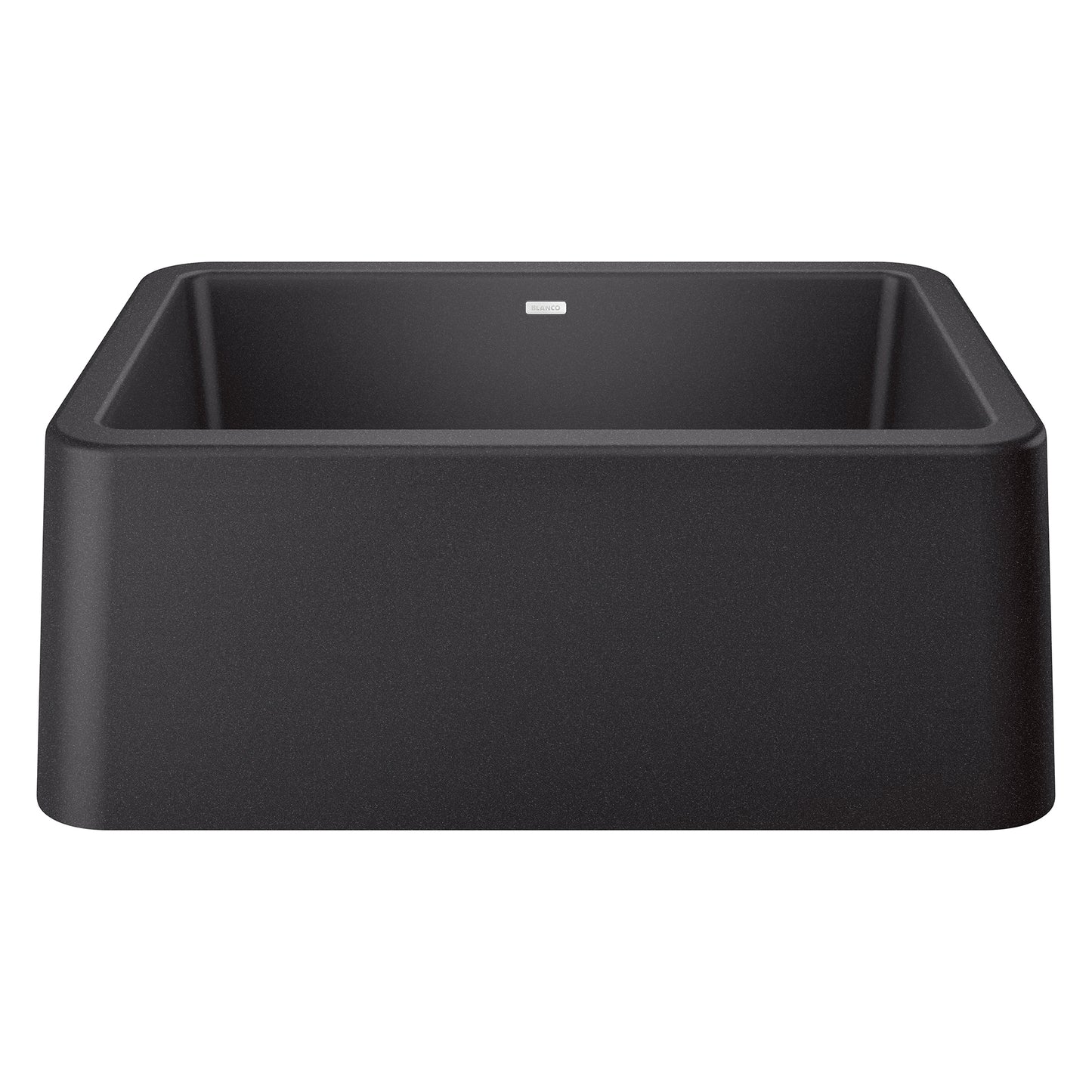 BLANCO Ikon SILGRANIT 27" Single Bowl Apron-Front Farmhouse Sink in sleek black finish